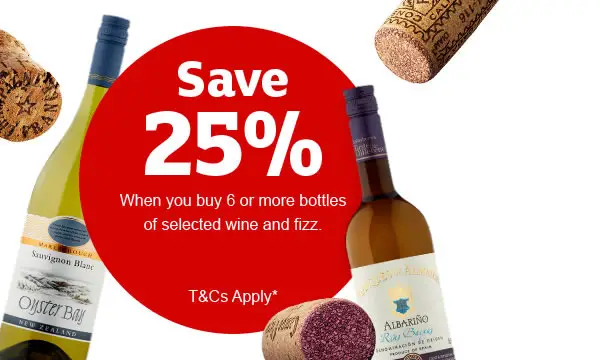 Sainsburys 25% Off Wine